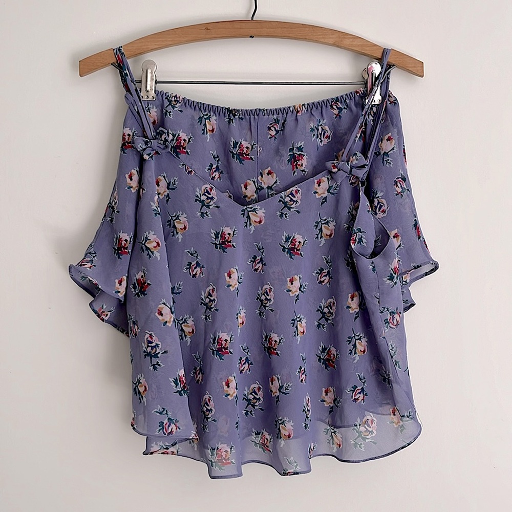 Vintage La Senza Sheer Blue Floral Two Piece Lingerie